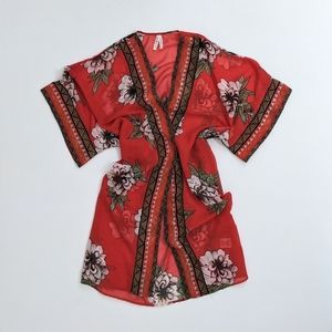 Robe, S, Red Kimono-Style